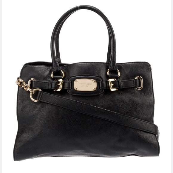 MICHAEL Michael Kors Handbags - MICHEAL KORS Hamilton Sutton black leather handbag/tote handle large multi strap